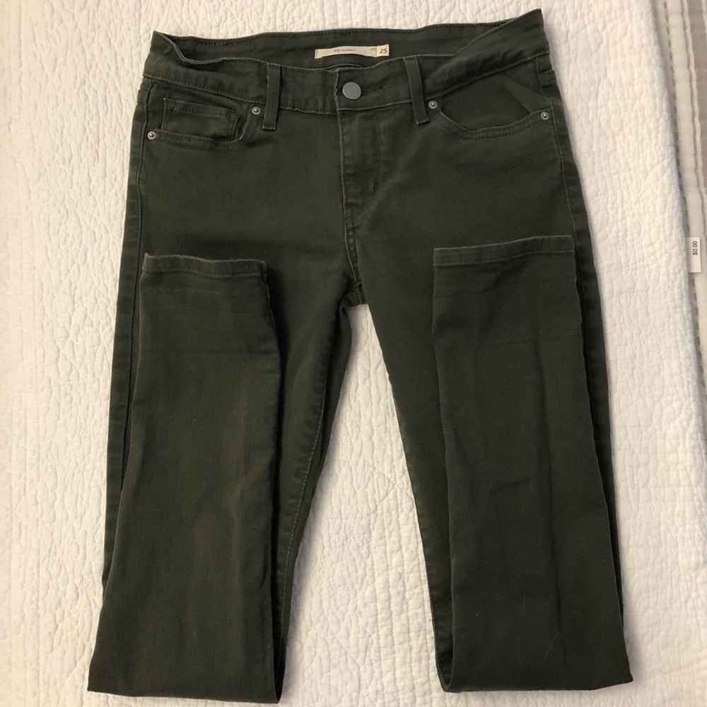 LEVI’S 711 Skinny Jeans, Army Green, 25” W & 30”L